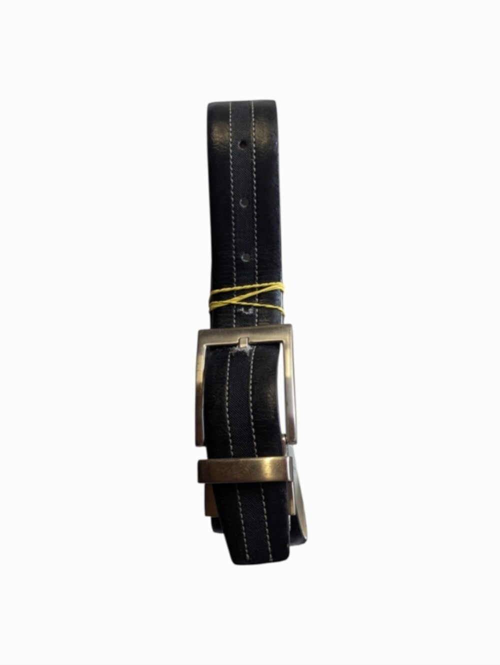 Men's Nike Black Leather Belt with Silver Buckle